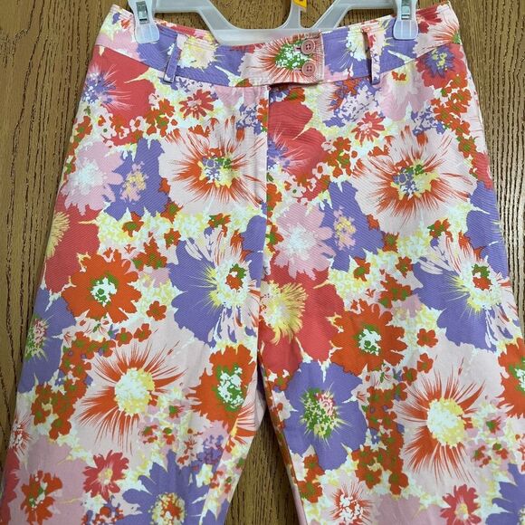 Vintage Harold’s Women’s Vibrant Multi High Rise Floral Print Summer Pants Sz-S - Picture 2 of 6